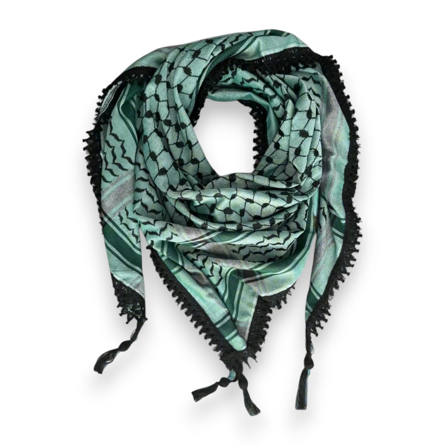 Echoes Kufiya – Forest Green · Black