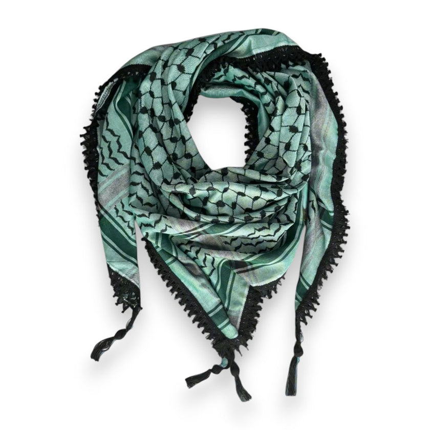 Echoes Kufiya – Forest Green · Black
