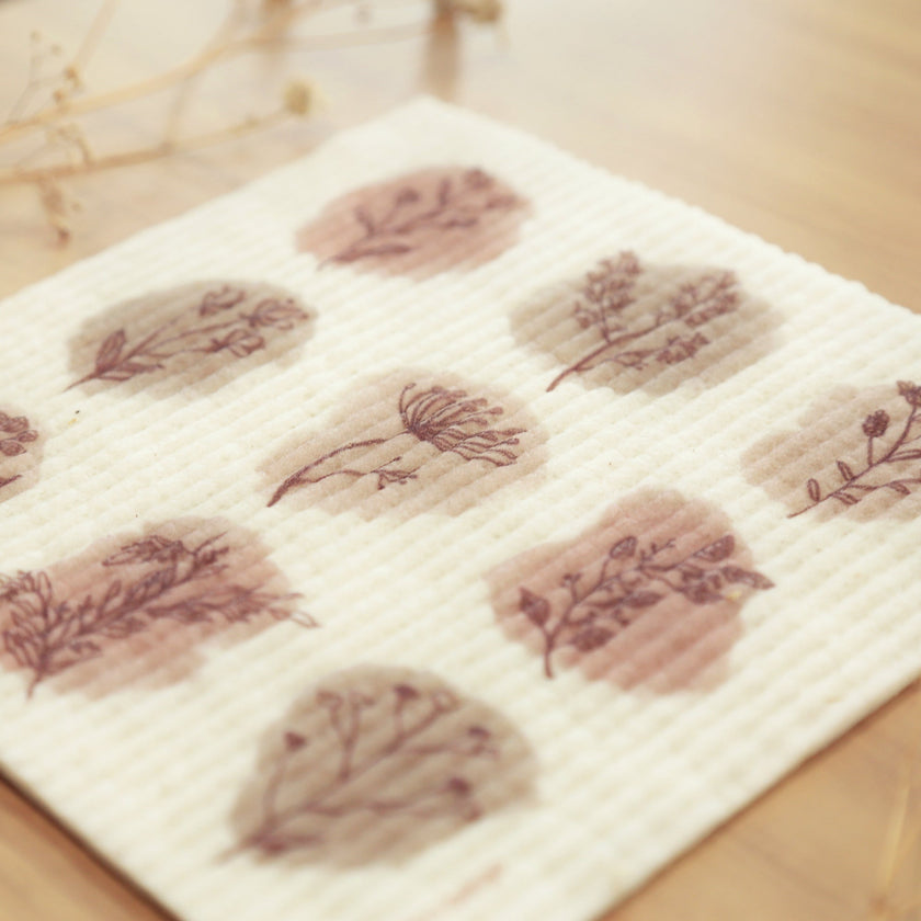 Brown Botanical Sponge Cloth
