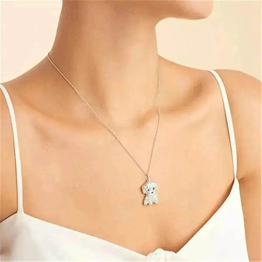 Eco-friendly Zinc Alloy Die Casting Puppy Pendant Necklace