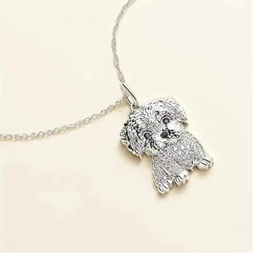 Eco-friendly Zinc Alloy Die Casting Puppy Pendant Necklace