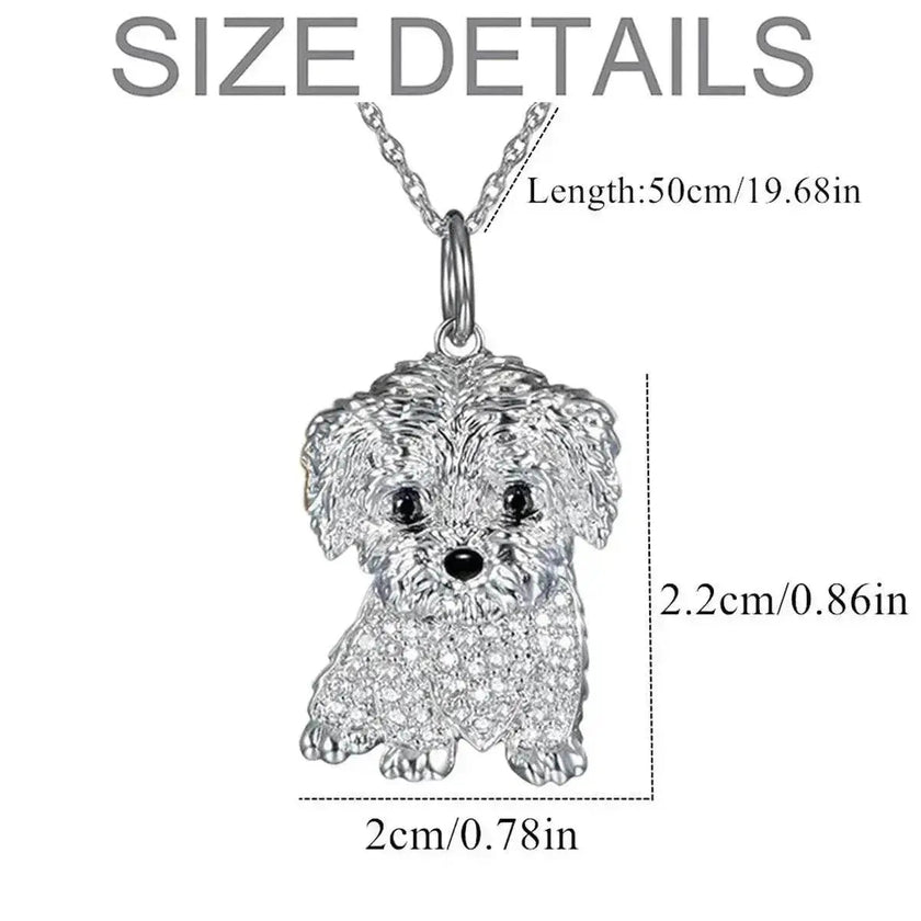 Eco-friendly Zinc Alloy Die Casting Puppy Pendant Necklace
