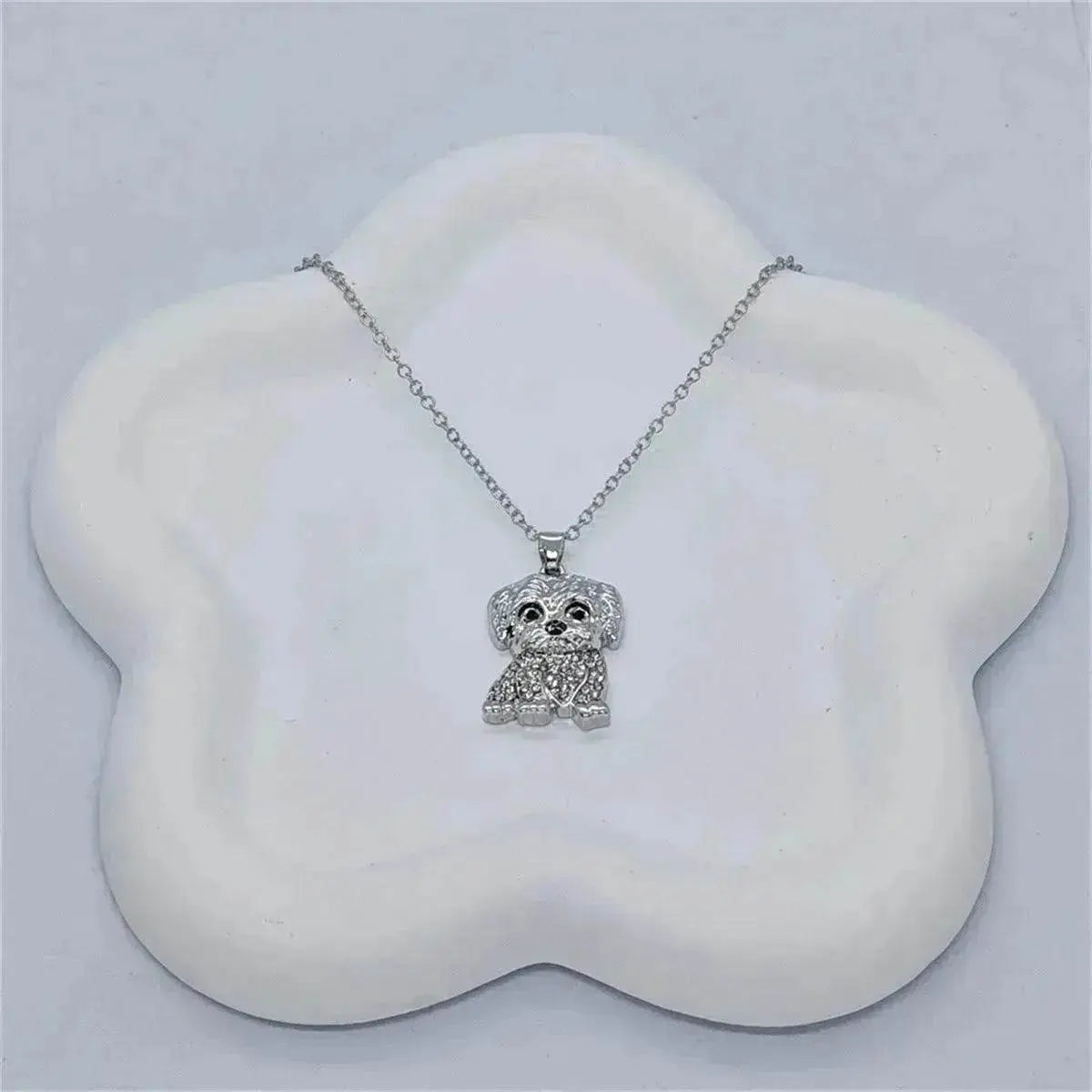 Eco-friendly Zinc Alloy Die Casting Puppy Pendant Necklace