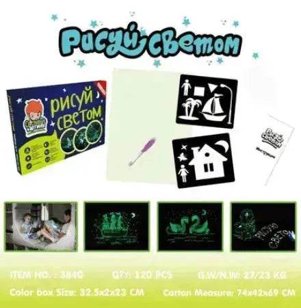 Educational Toy Drawing Pad 3D Magic 8 Light Effects Puzzle Board Sketchpad