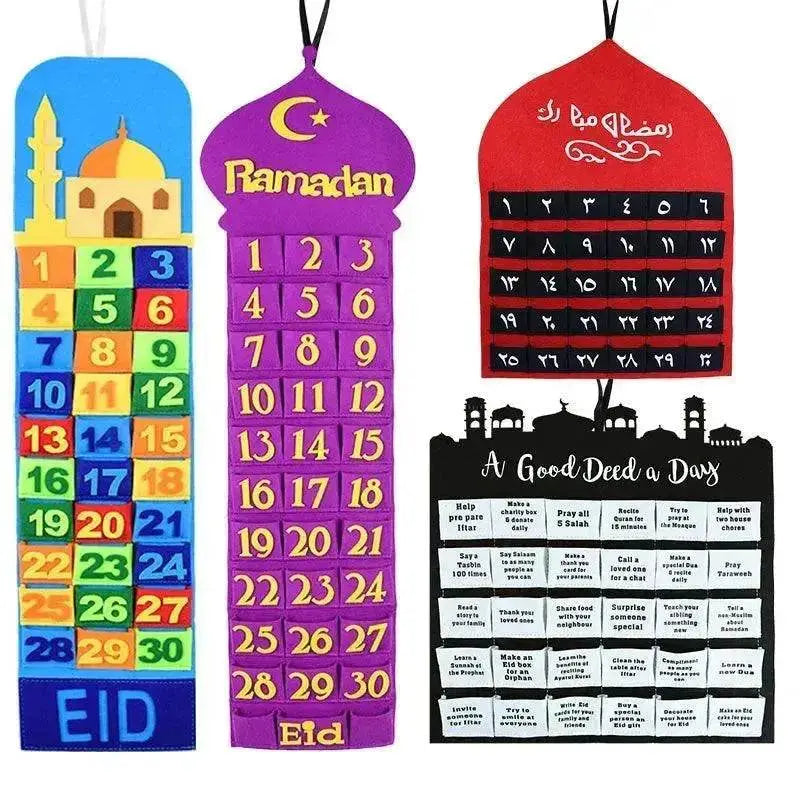 Eid Ramadan Decorated Arab  Fabric Wall Calendar
