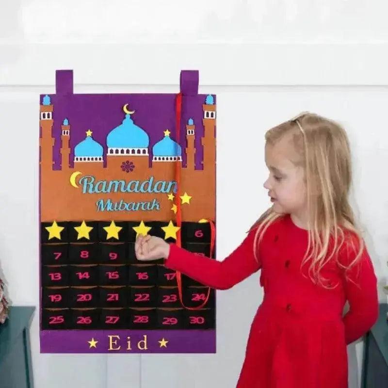 Eid Ramadan Decorated Arab  Fabric Wall Calendar