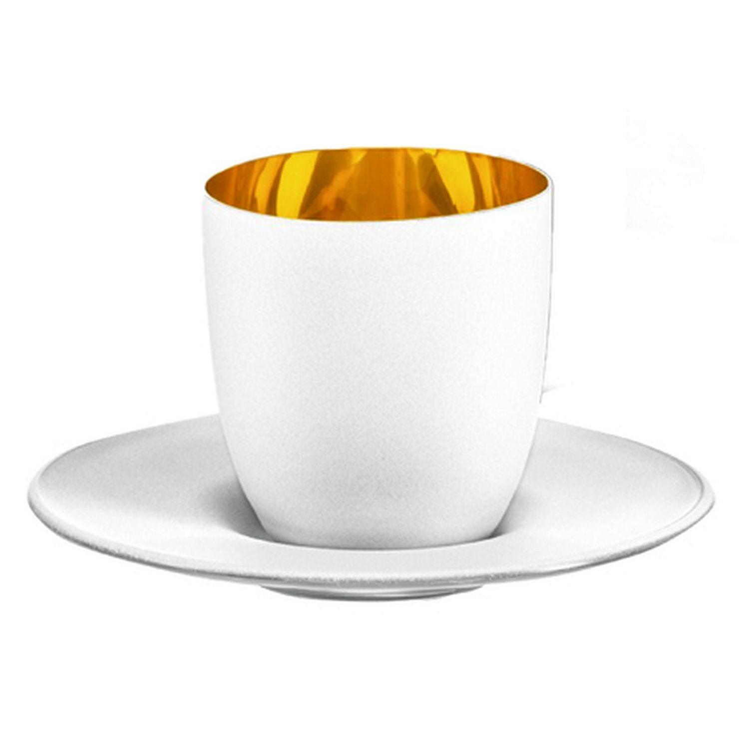 Eisch - Cosmo Espresso with saucer in gift tube - White