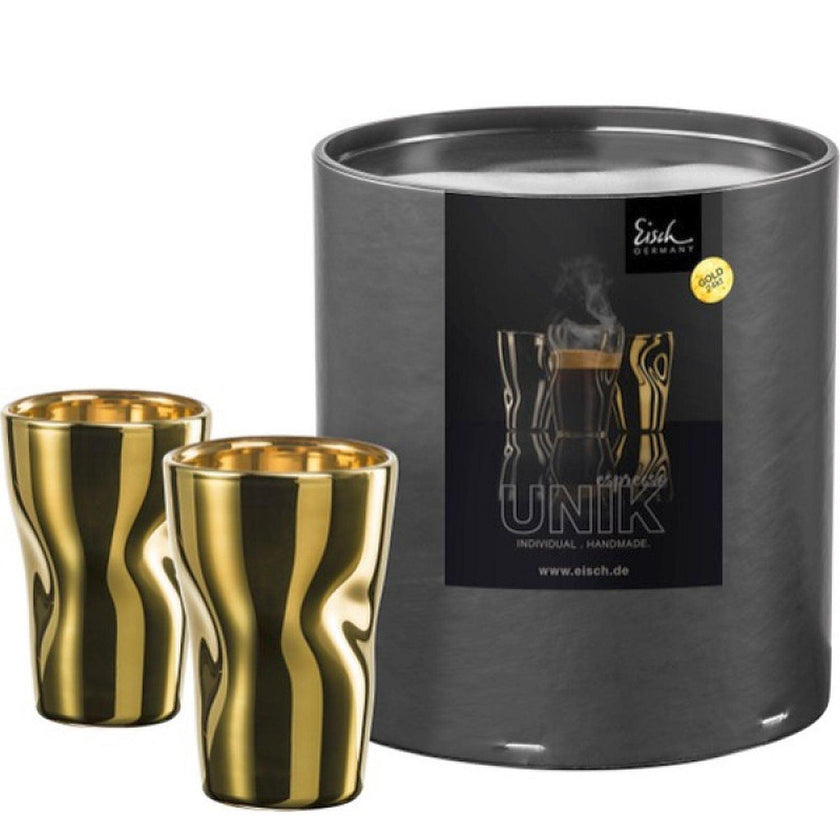Eisch - Unik Gold Espresso Glass - 2 Pack