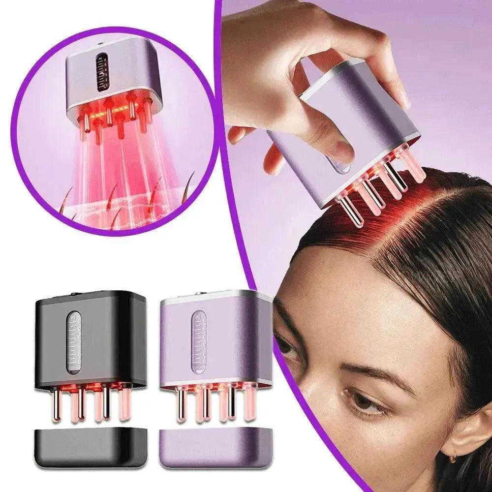 Electric Scalp Massager with Red Light & Oil Applicator