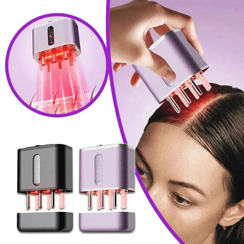 Electric Scalp Massager with Red Light & Oil Applicator