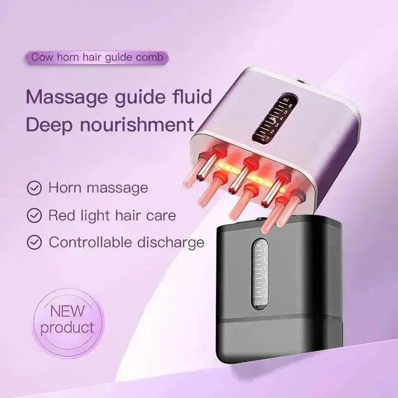Electric Scalp Massager with Red Light & Oil Applicator
