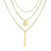 Electroplating Gold and Silver Double-layer Wafer And Long Bar Pendant Necklace