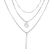 Electroplating Gold and Silver Double-layer Wafer And Long Bar Pendant Necklace