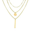 Electroplating Gold and Silver Double-layer Wafer And Long Bar Pendant Necklace