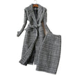 Elegant Luxury Business Office Corporate Tweed Plaid Skirt suit Outfit set 2pcs