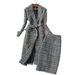 Elegant Luxury Business Office Corporate Tweed Plaid Skirt suit Outfit set 2pcs