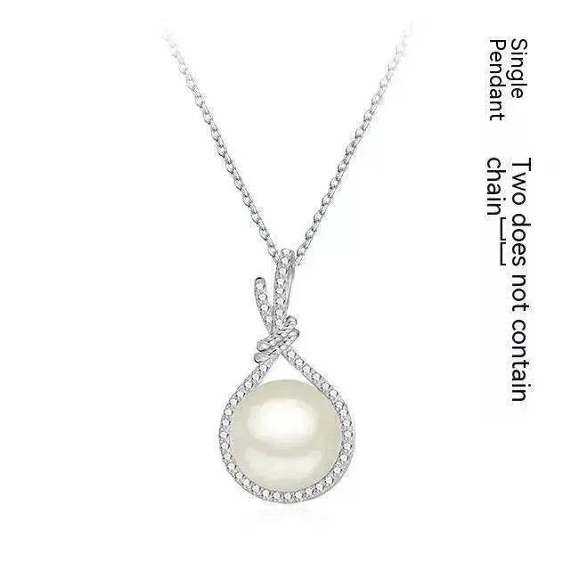 Elegant Natural Shell Pearls White Pearl Pendant Necklace
