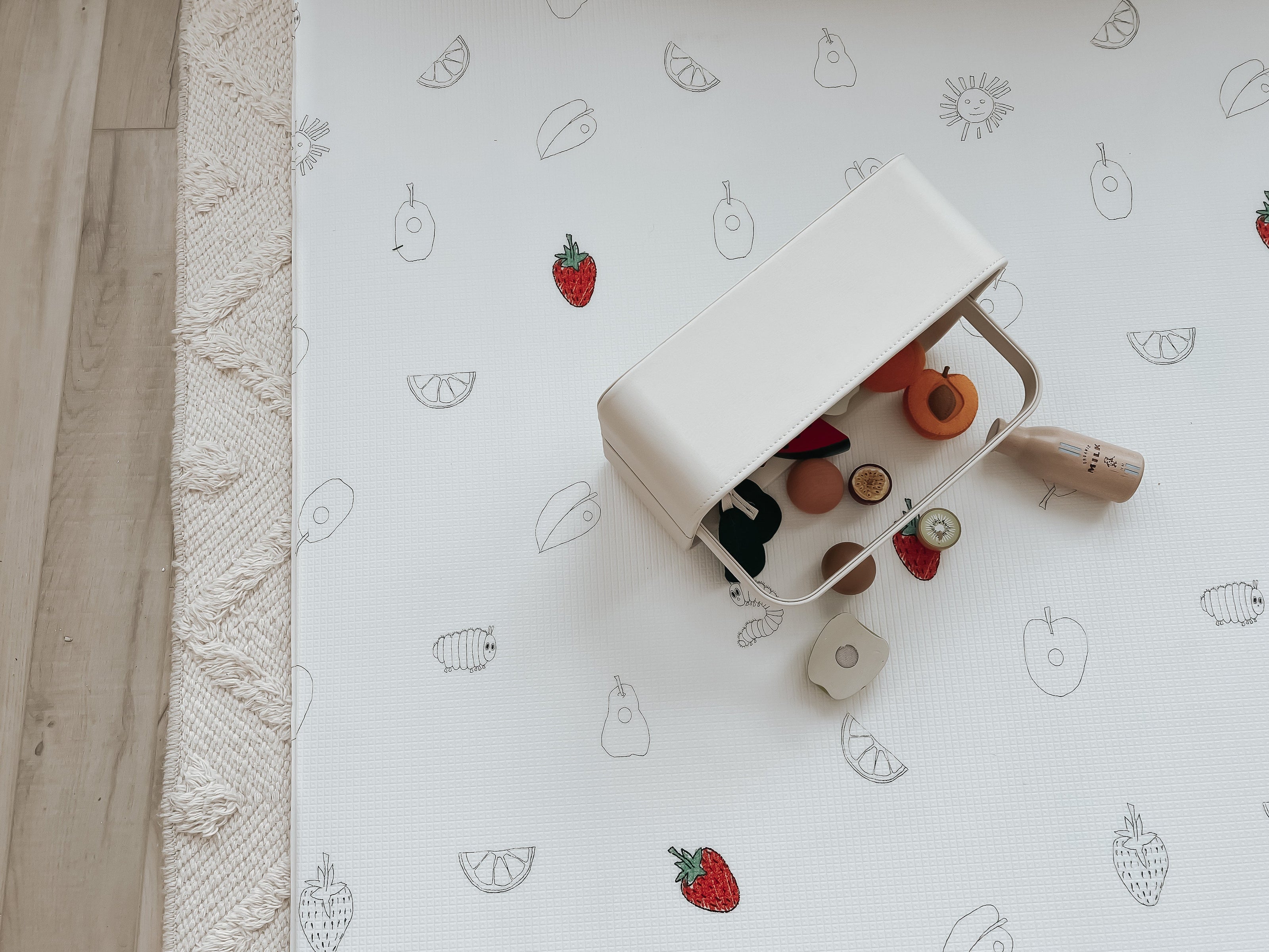 World of Eric Carle X Little Bot Baby Play Mat (Ofie mat, Caterpillar Doodle + Stripe)