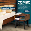 [Buy 1 Get 1] Emery Solid Wood Bed Frame & Nightstand