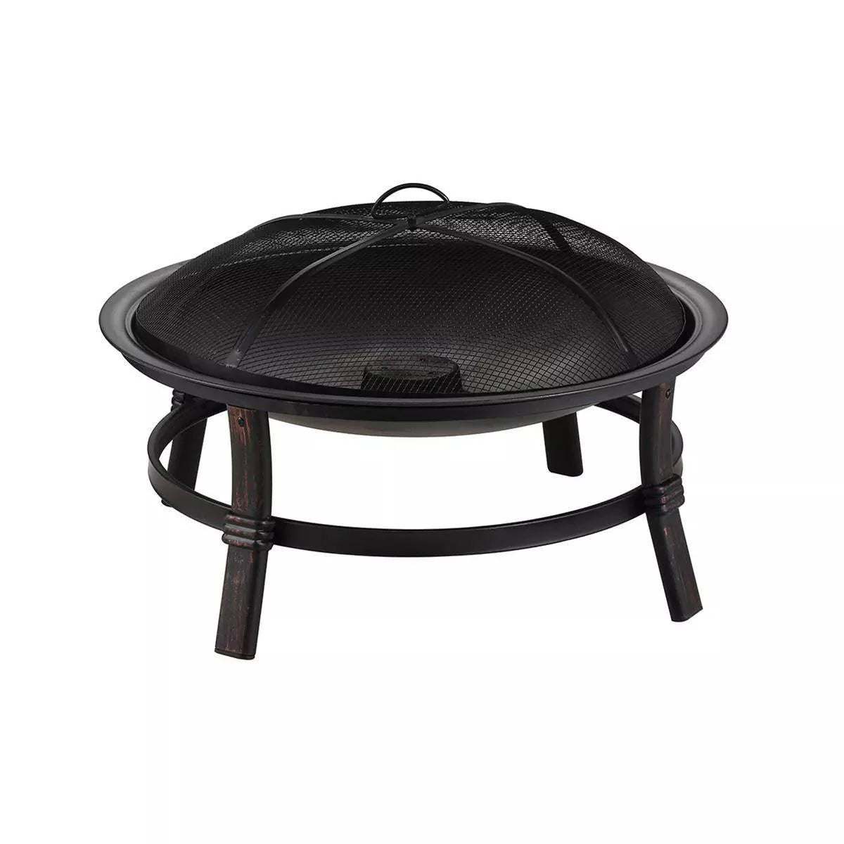 Endless Summer - Summer Brushed Copper Wood Burning Firebowl - Heavy Gauge Spark Guardincluded - Brushed Copper