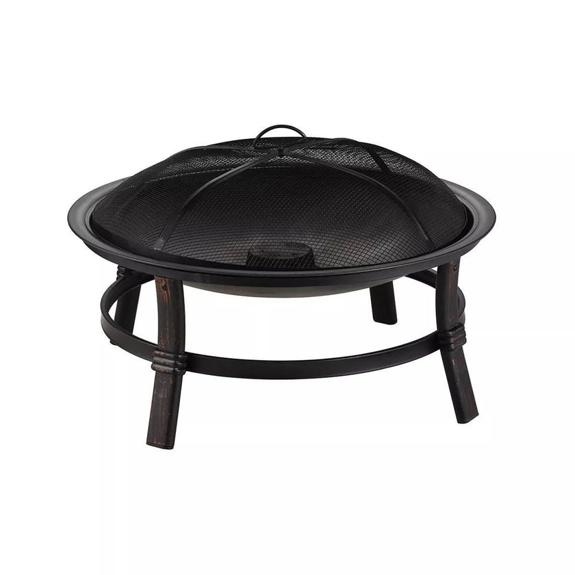 Endless Summer - Summer Brushed Copper Wood Burning Firebowl - Heavy Gauge Spark Guardincluded - Brushed Copper