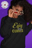 Enjoy My Curves Rhinestone Shirt – Body Positive Sparkle Bling Tee | Blingdazzel