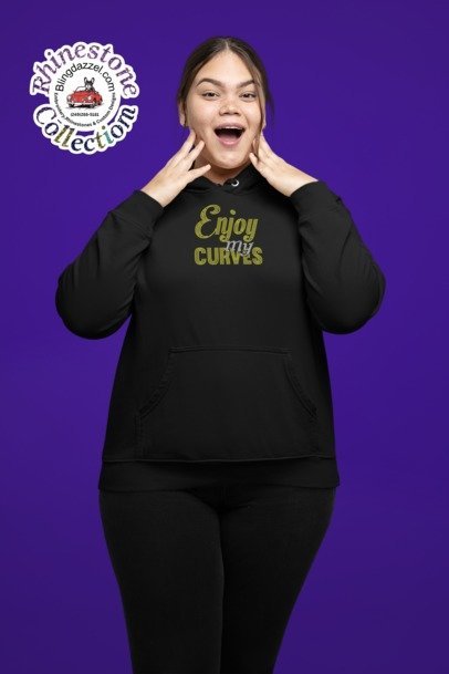 Enjoy My Curves Rhinestone Shirt – Body Positive Sparkle Bling Tee | Blingdazzel