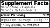 Enzymedica Raw Apple Cider Vinegar w the Mother, 60 caps