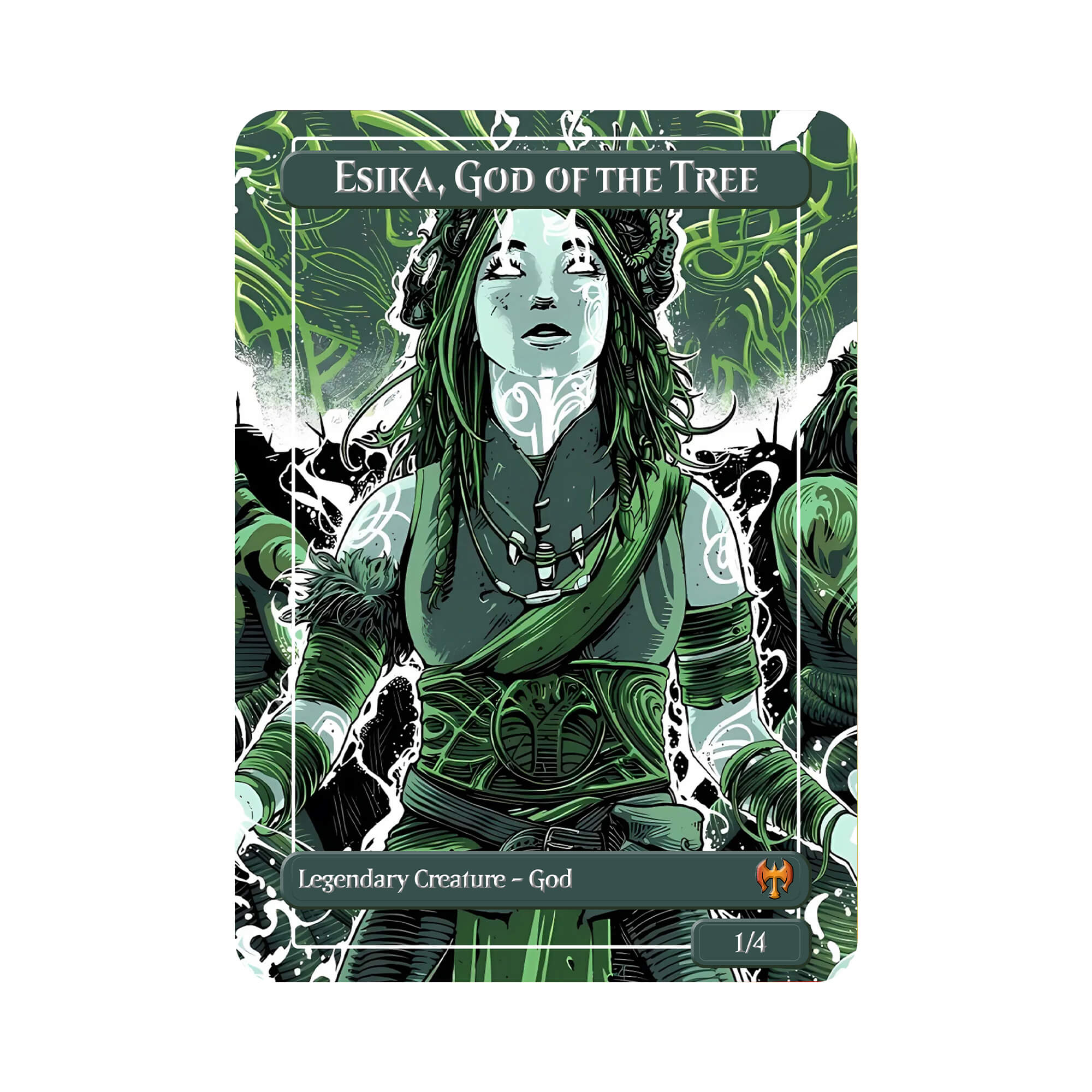 Esika, Dieu de l'Arbre - Carte Orica Métallique