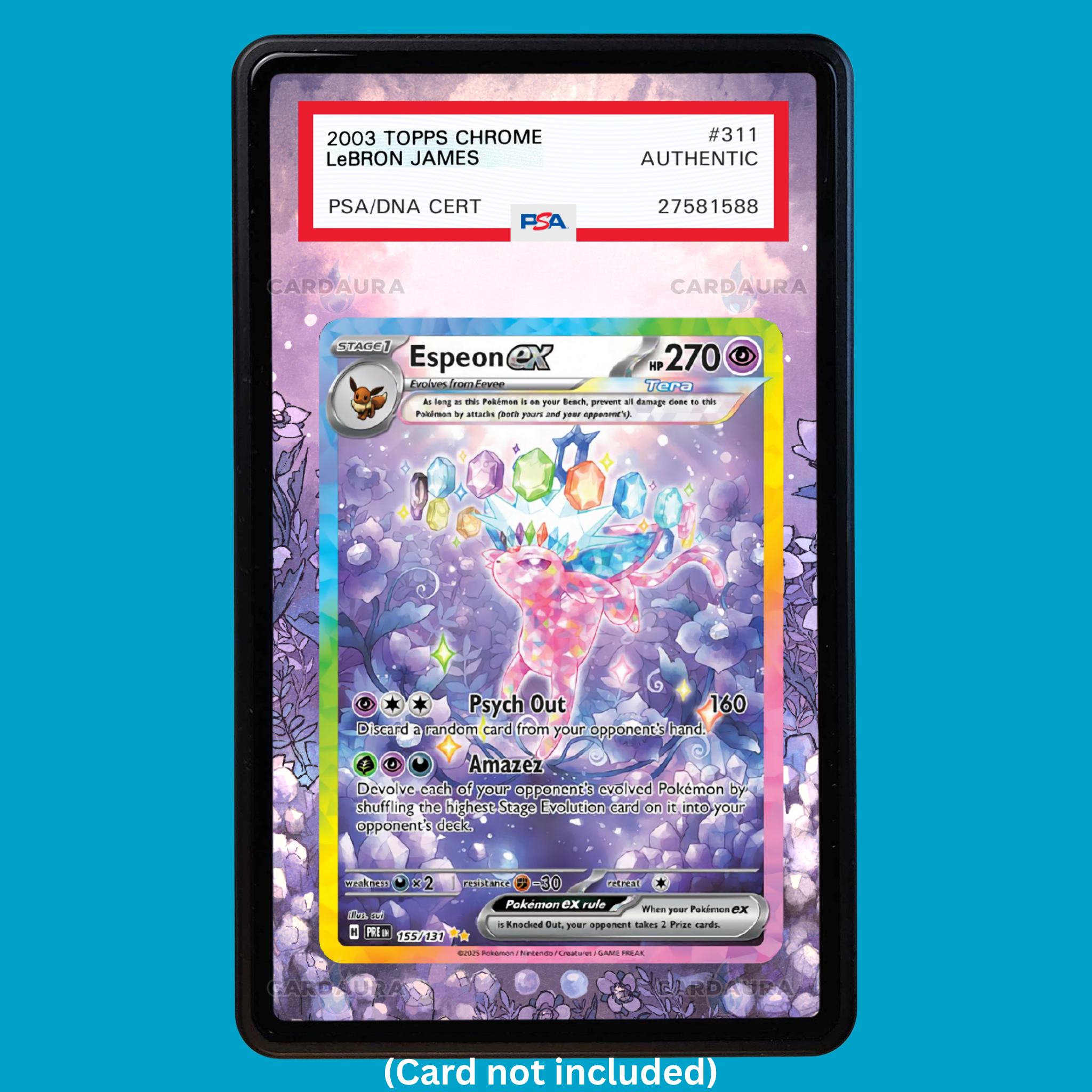 Espeon EX 155/131 Prismatic Evolutions (Graded) Display Case