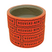 Étiquettes rectangulaires, avec inscription « Nouveau-New », 2 ½