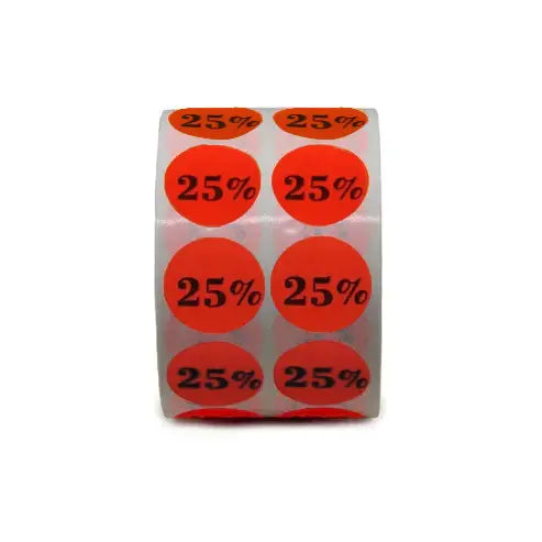 Étiquettes rondes, avec inscription « % », 1 (200/rl)