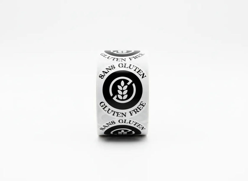 Étiquettes, avec inscription « Sans gluten », 1 ½'' (500)