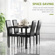 Zaya 5-Piece Rectangular Glass Dining Set for Small Spaces-Black
