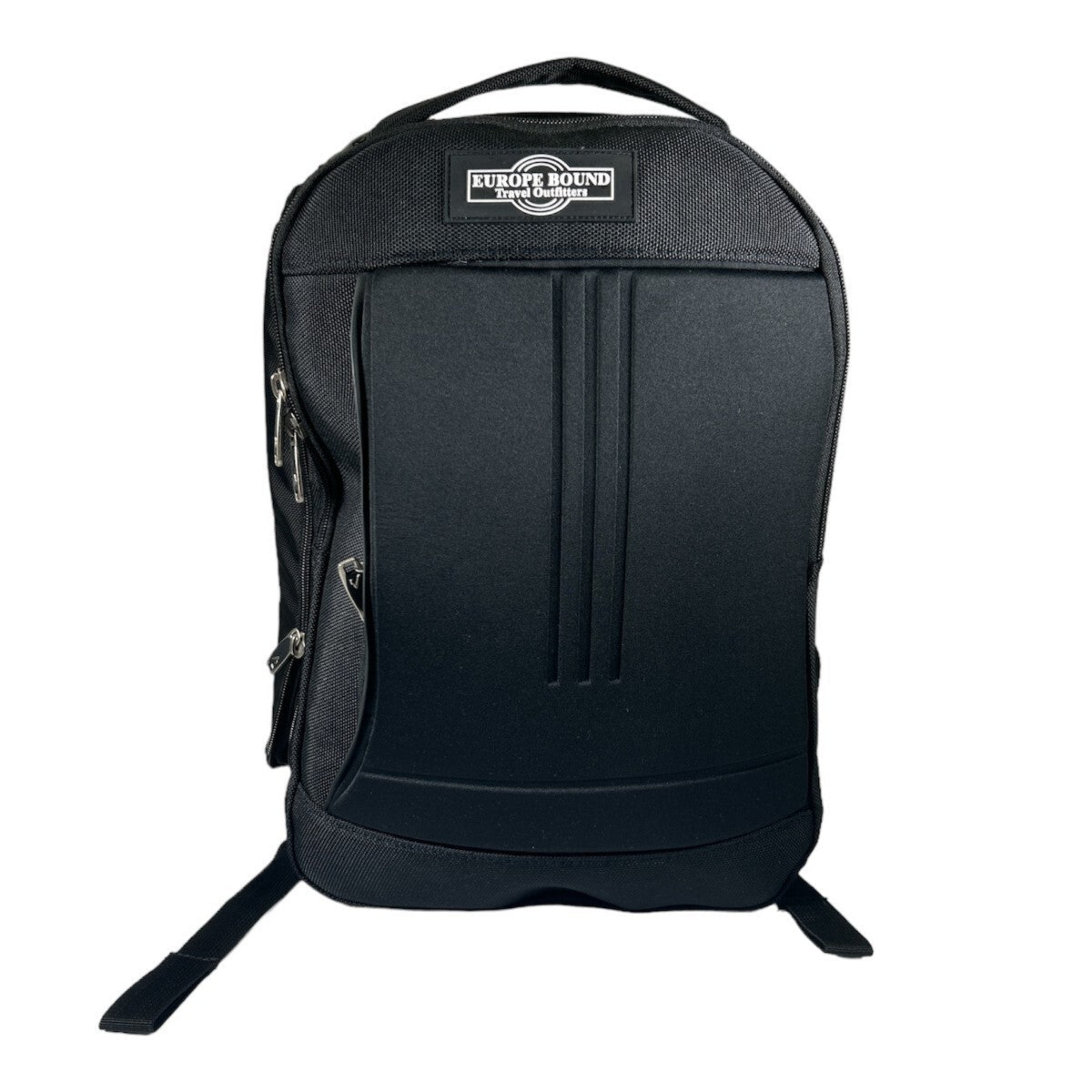 Europe Bound Exec-Tek Black Heavily Cushioned Laptop Backpack 18L