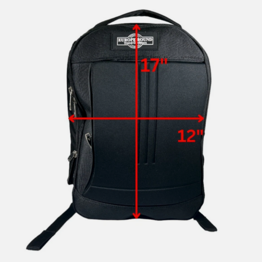 Europe Bound Exec-Tek Black Heavily Cushioned Laptop Backpack 18L