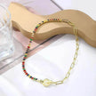 European And American Accessories Stitching Mixed Color Zircon Necklace