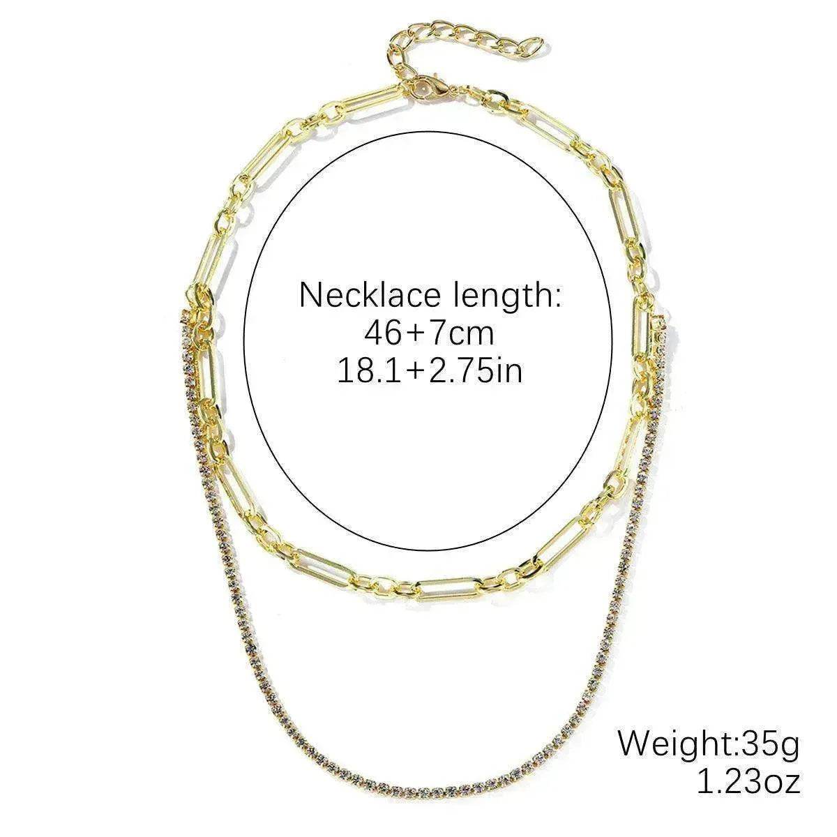 European And American Accessories Stitching Mixed Color Zircon Necklace