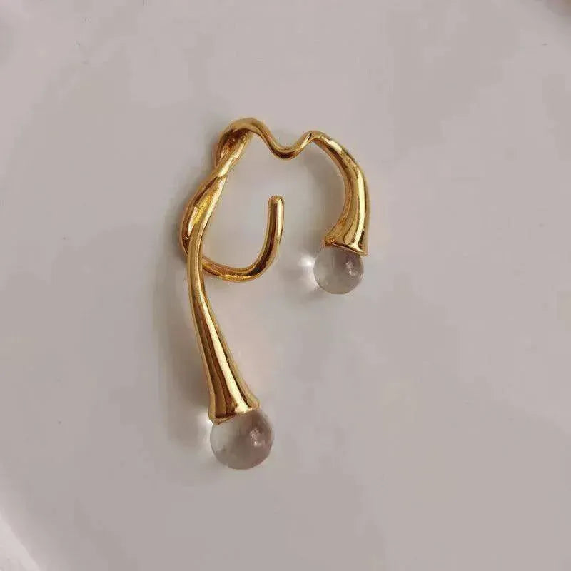 European and American pearl ear clip female irregular ear hook