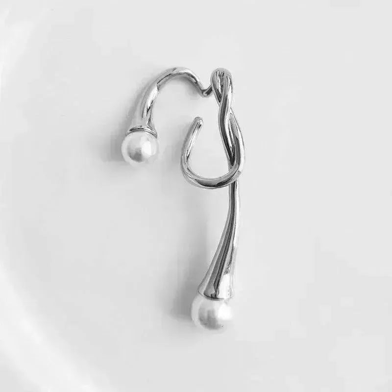 European and American pearl ear clip female irregular ear hook
