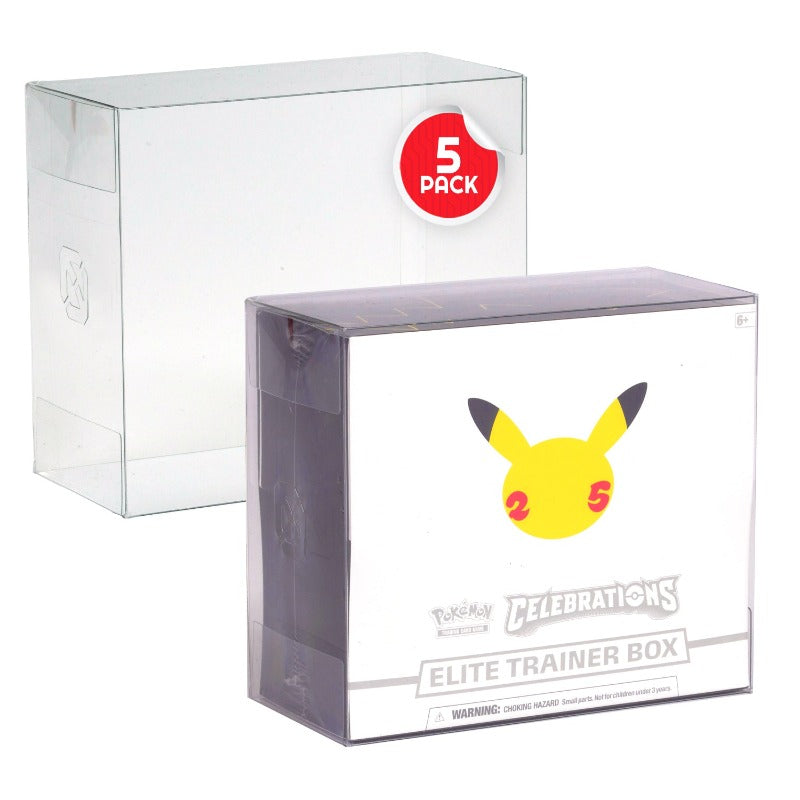 EVORETRO PET Protector for Pokémon Elite Trainer Boxes (ETB) – Pack of 5