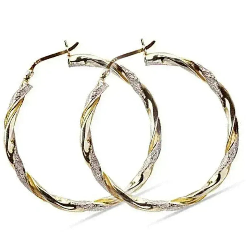 Exaggerated Simple Golden & Silver Colors Female Earrings