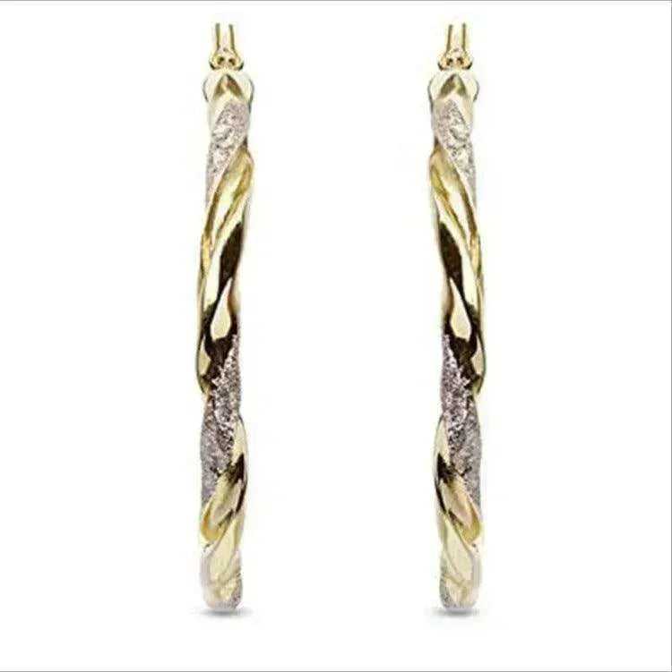 Exaggerated Simple Golden & Silver Colors Female Earrings