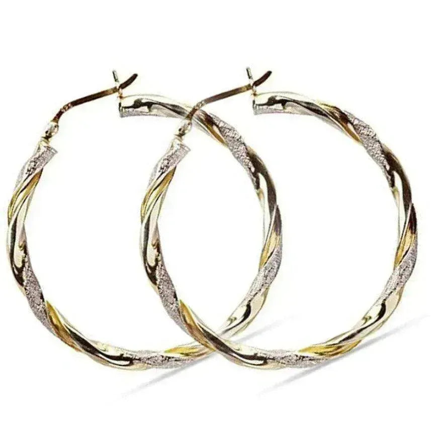 Exaggerated Simple Golden & Silver Colors Female Earrings