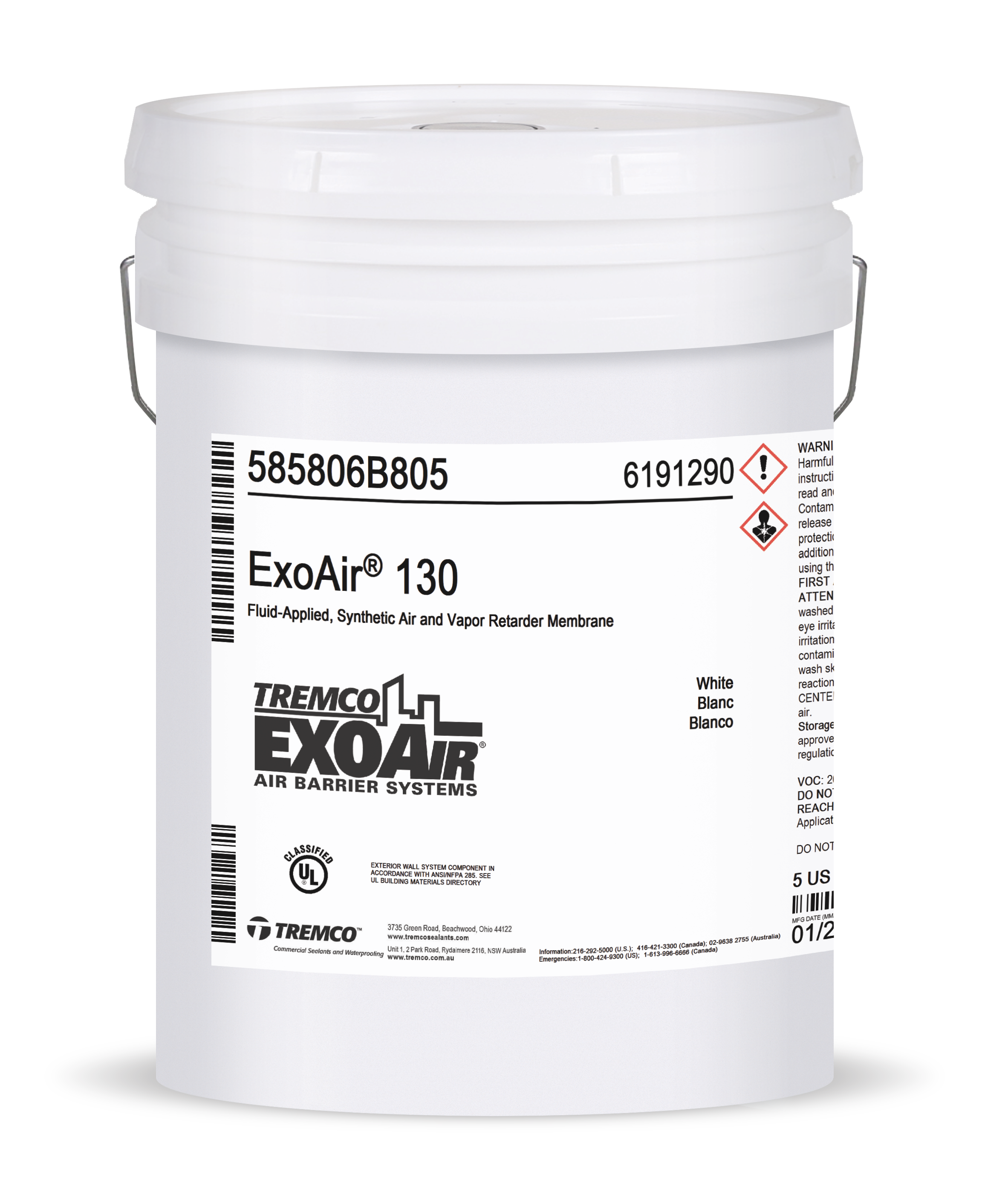 ExoAir® 130 – Fluid-Applied Air & Vapor Barrier