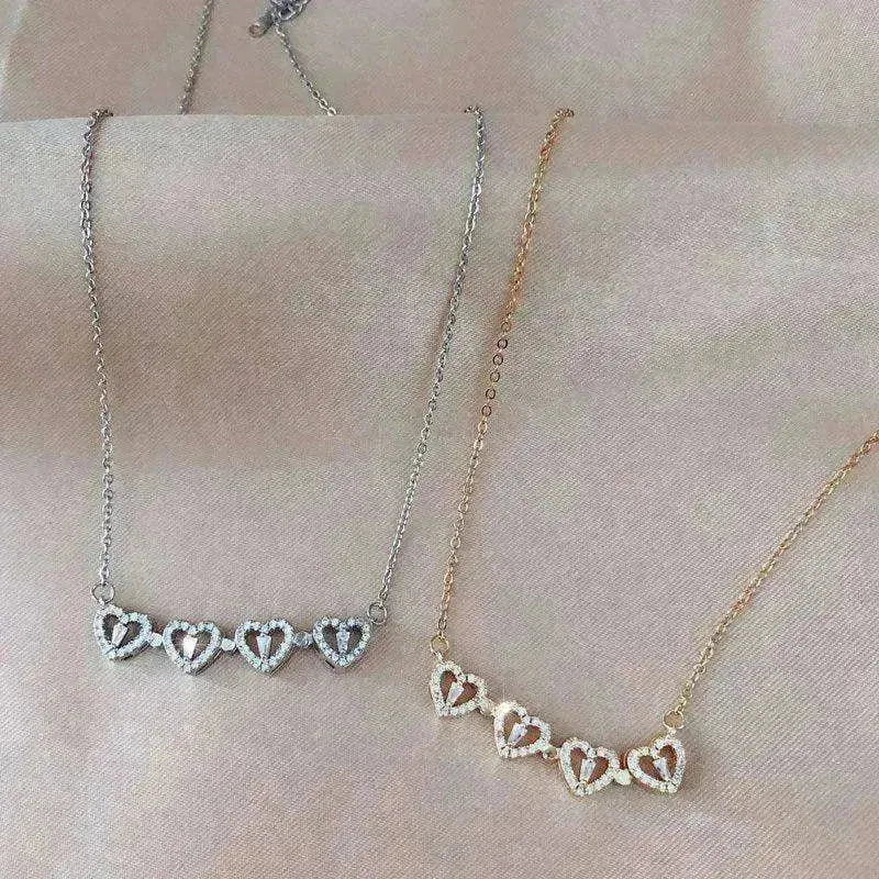 Four Leaf Clover Magnetic Necklace, Detachable 4-in-1 Titanium Steel Women Necklace