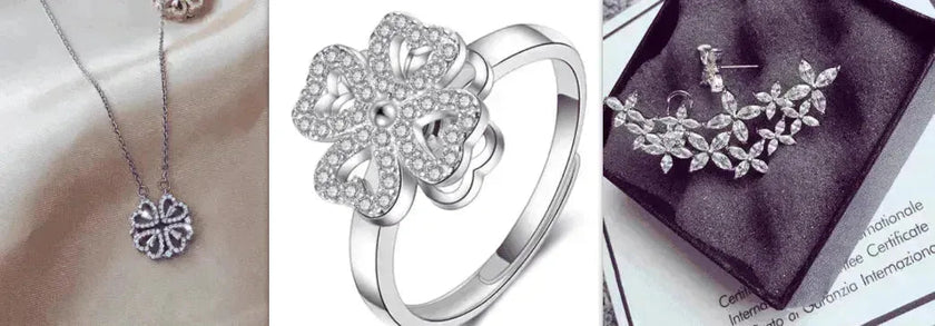 Four Leaf Clover Magnetic Necklace, Detachable 4-in-1 Titanium Steel Women Necklace