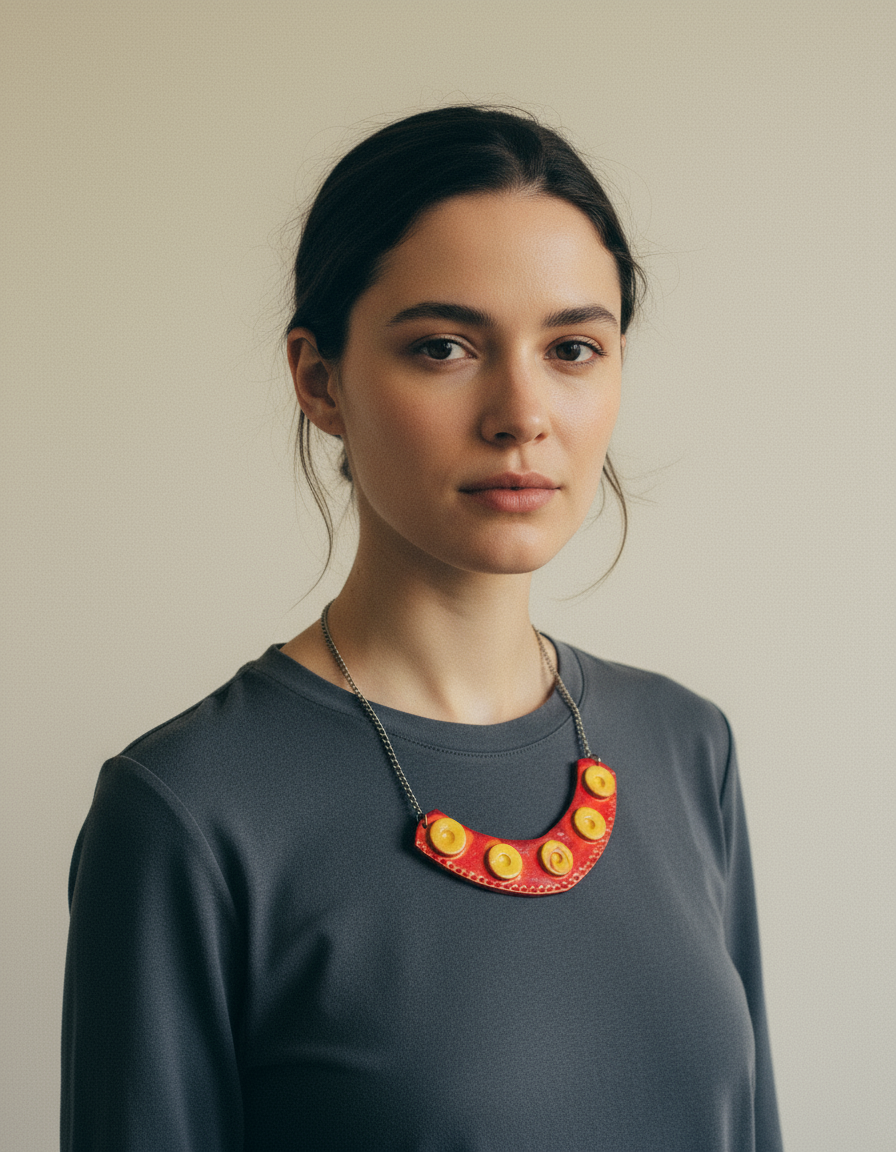 Extra Large Statement Necklace in Burnt Orange, Yellow