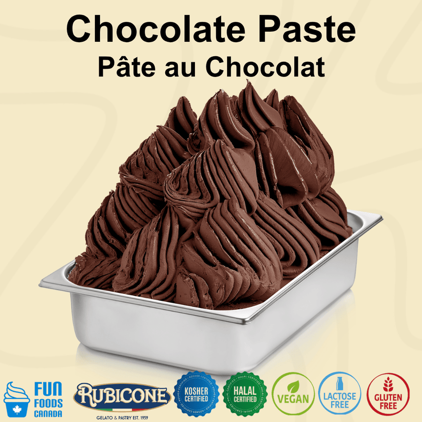 Chocolate Paste - Gelato Pastes - 3 KG Bucket - Rubicone Canada - Ships Free Within Canada on Orders Above CAD $199