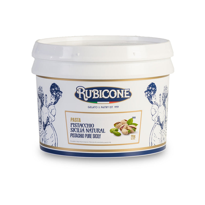 Pistachio Pure Siciliy (Natural Colour) Paste - Gelato Pastes - 3 KG Bucket - Rubicone Canada - Ships Free Within Canada on Orders Above CAD $199